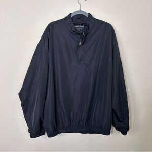 DRYJOY by FOOTJOY Men's Size L Golf Rain Jacket Windbreaker Pull Over Coat Black